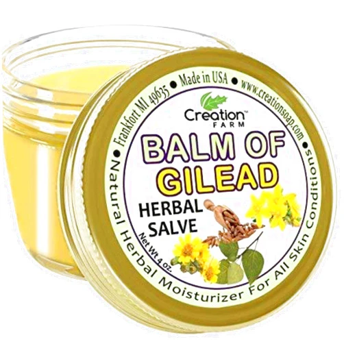 Creation Farm Balm Of Gilead Salve - Soothing Sore Muscle Massage Rub Natural Herbal Plant Based Ointment, Pomada De Gilead Savilla - 4 oz Jar - fast acting