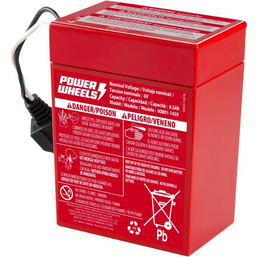 Power Wheels 6-Volt Red Rechargeable Replacement Battery for Fisher-Price Ride-On Preschool & Toddler Toy, Red