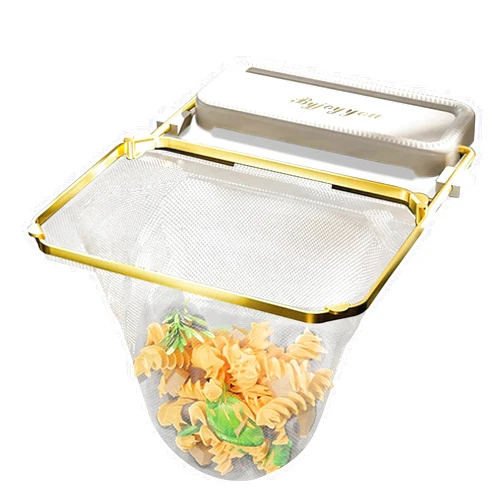 Kuqcco Mesh Mate Waste Rack, Meshmate Waste Rack Sink, Suction Cup Sink Strainer Rack, Sink Drain Strainer with 100 Pcs Filter Mesh Bags (White,50pcs Filter Mesh Bags)