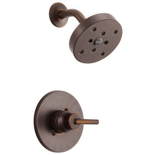 Delta Faucet Trinsic 14 Series Single-Function Shower Faucet Set, Single-Spray H2Okinetic Shower Head, Oil Rubbed Bronze Shower Faucet, Delta Trim Kit, Venetian Bronze T14259-RB (Valve Not Included)
