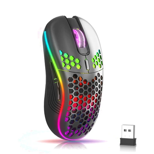 AVMTON AVMTOM Wireless Mouse Wireless Gaming Mouse Rechargeable PC Mouse with RGB Backlit 6 Buttons Adjustable Ergonomic for Laptop, PC, Computer, Desktop, Notebook etc Gaming Mouse Wireless (Black)