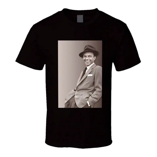 RMTFLXYK Frank Sinatra Young at Heart Black Classic Short Sleeve Unisex T-Shirt Gift S-4XL