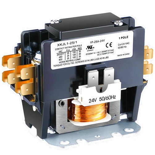 Dreyoo Carrier HVAC Motor Contactor, 24V 25 Amp Coil 1 Pole Replacement Relays Compatible with C230B, Air Conditioner, Heat Pump, Refrigeration Systems