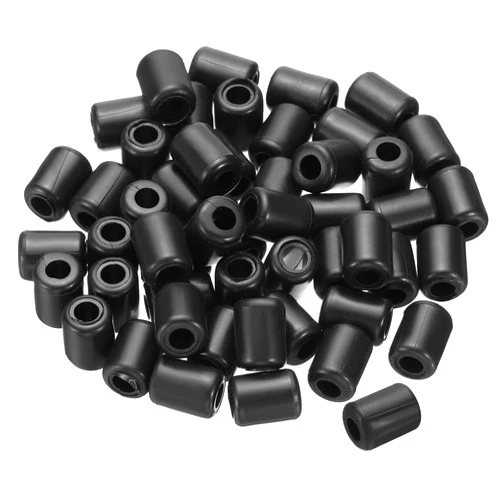 PATIKIL Kitchen Sink Rack Feet, 50 Pack 5mm ID x 10mm OD Plastic Sink Replacement Feet Wire Bumpers Protector for Protective Sink Grid, Black