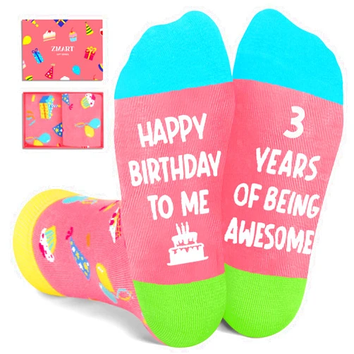 Zmart Birthday Gifts for Girls 2-12 Years Old - Socks for Girls Boys Age 2-12, Presents for Kids 2-12 Year Olds, Pink