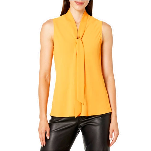 Kasper Women's Sleeveless Tie Front Blouse