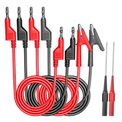 Goupchn Test Leads Kit Alligator Clips Electrical Cable 4mm Banana Plug to Banana Plug Test Wires with Wire Piercing Probes 6PCS for Multimeter Electrical Testing Red&Balck