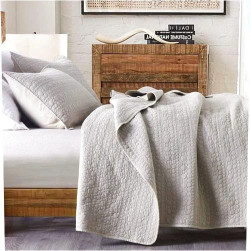 HORIMOTE HOME Quilt Set King Size Beige, Classic Geometric Spots Stitched Pattern, Stone-Washed Microfiber Chic Rustic Look, Ultra Soft Lightweight Quilted Bedspread for All Season, 3 Pieces