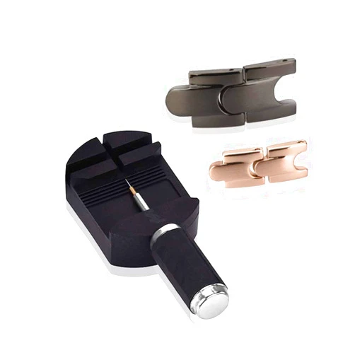 Wolentty Couple Bracelets Removal Link Bracelet Sizing Tool, Extra 2 Rose Gold and Black Links