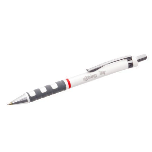 rOtring Tikky Ballpoint Pen, Medium Point, White Barrel, Blue Ink (1904718)