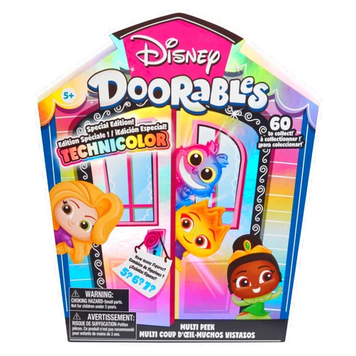 Just Play Disney Doorables Multi Peek Technicolor Takeover, 1.5-inch Collectible Figurines, 5-7 Figures Inside, Kids Toys for Ages 5 Up
