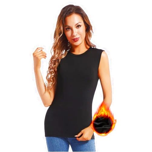 MANCYFIT Thermal Tank Top for Women Fleece Lined Underwear Soft Camisole Baselayer Undershirts Sleeveless Winter Vest
