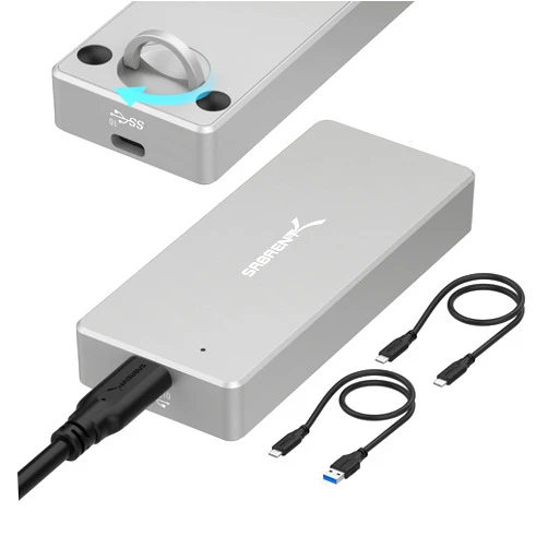 SABRENT USB 3.2 IP67 Water Resistant Tool Free Enclosure for M.2 PCIe NVMe and M.2 SATA SSDs (EC WPTF)