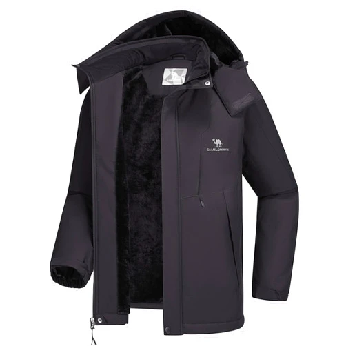 CAMEL CROWN Men's Winter Coat Waterproof Ski Jacket Fleece Lined Windproof Raincoat for Snow Outdoor Hiking Mountain