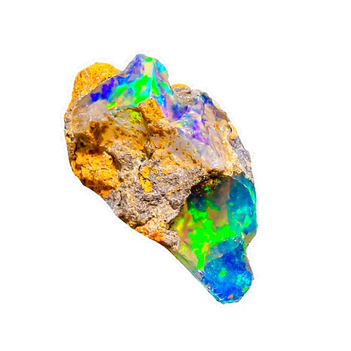 LARA GEMS STONES AND JEWELLERS 03.20Cts 100% A+ Natural Ethiopian Welo Opal Rough Stone, Raw Crystal,October Birthstone, Jewelry Making Gemstone, Ultra Fire Striking Opal, Opal Rock, Handpicked Stone, Size-12X12X03MM