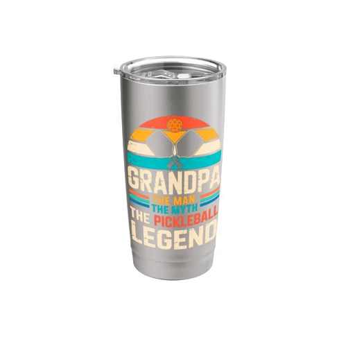 Dink Squad Funny Pickleball Court Humor Tee Vintage Grandpa The Man The Myth The Pickleball Legend Joke Stainless Steel Insulated Tumbler