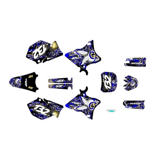 Kalair GFX Graphics Kit for Yamaha YZ 125 (2002-2004) CORE Series Gold 21 Mil - Dirt pit bike motorcycle stickers, dirtbike racing automotive decal motocross accessories no-plastics