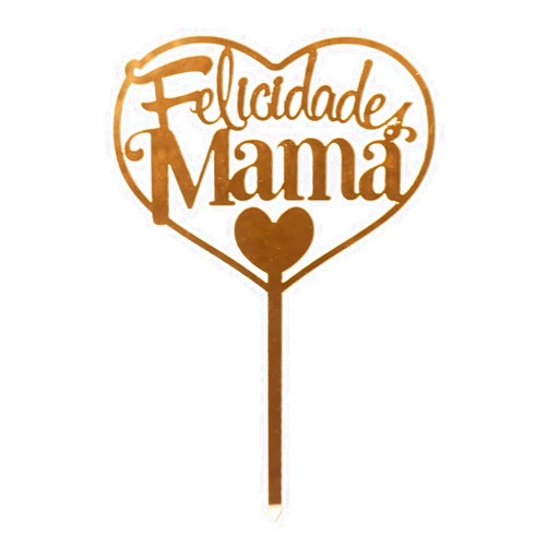 Dekora, Gold Mum Cake Topper, Felicidades Mama Message, Perfect for Mother's Day or Special Celebrations
