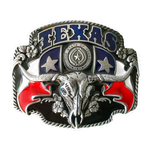 Buckle-Down Buckle Texas State Cowboy Flag Black Belt