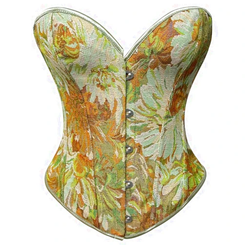 Alivila.Y Fashion Womens Vintage Floral Denim Overbust Corset Bustier Top