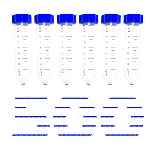 Membrane Solutions Conical Centrifuge Tubes 50mL, 500 Pack Sterile Plastic Test Tubes with Screw Caps, Polypropylene Container with Graduated and Write-on Spot