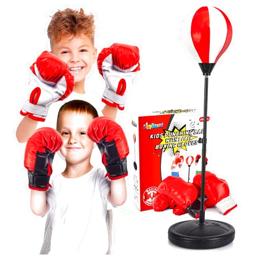 ShyLizard Punching Bag for Kids Included 2 Pack Boxing Gloves, Boxing Toys for Boys, Boxing Bag Sets with Height Adjustable Stand, Gifts for Boys & Girls Age 5,6,7,8,9,10 Years Old