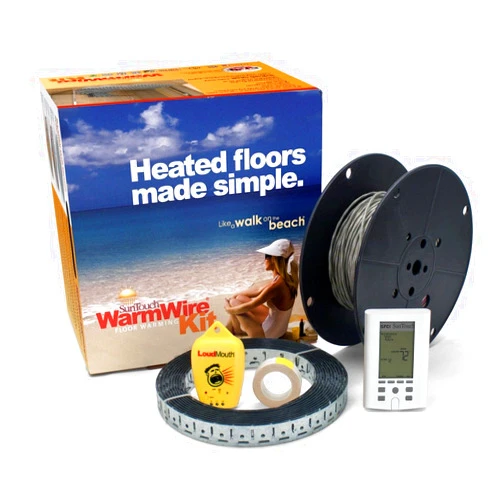 SunTouch WarmWire (120V) Floor Heat Kit, 10 sq ft Cable Adaptable to Any Layout and adds Luxury and Comfort to Any Room Under Tile/Stone Includes User-Friendly Command Touch Programmable Thermostat