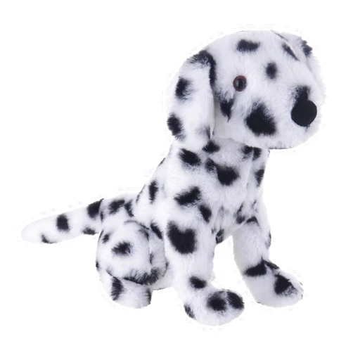 Apricot Lamb Toys Plush Black and White Spotty Dog Puppy Stuffed Animal Soft Cuddly Perfect for Kids 9.1 Inches