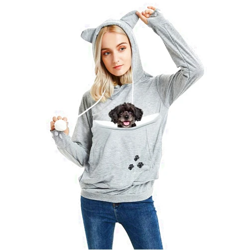 Felyong Unisex Pet Carrier Hoodie Cat Dog Pouch Holder Sweatshirt Shirt Top