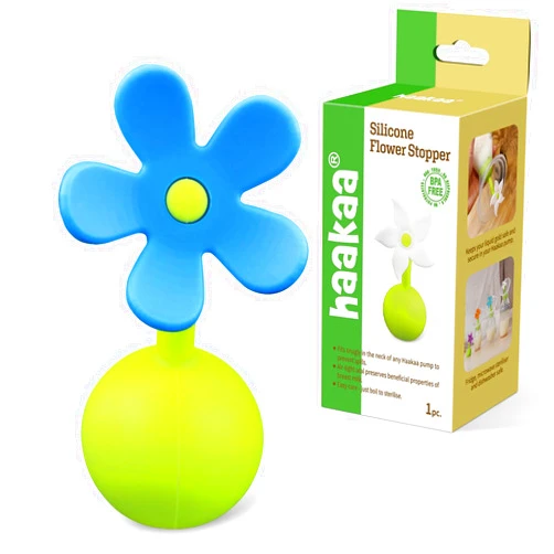 haakaa Flower Stopper Breastpump Stopper Manual Breast Pump Silicone Flower Stopper 100% Food Grade Silicone BPA PVC and Phthalate Free 1 pc, Blue