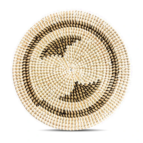 HNC ECOLIFE Rattan Wall Decor - Boho Wall Hanging Decorative Plate - Woven Trivets Handmade Placemats for Dining Table - Rattan Trivets - Subtle Gifts for Friends (30cm/11.7in)