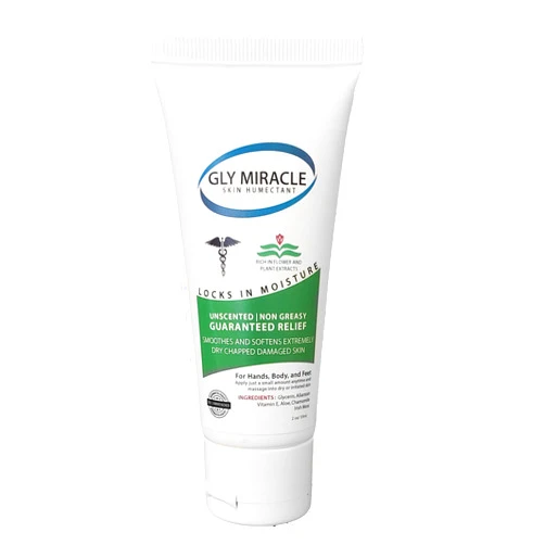 GLY MIRACLE Moisturizing Body Cream, 2 Ounce - Non-Greasy Skin Humectant for Extremely Dry Skin, Hands, Body, and Feet, Fragrance-Free with Pure Glycerin