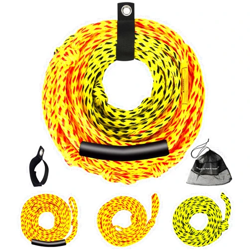 Brvoyep Tow Rope for Tubing 3 Sections Boat Tow Rope 1-6 Person Heavy Duty 6K Tube Ropes for Tubing with Storage Bag and Rope Keeper