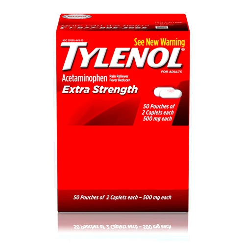 Tylenol Extra Strength Caplets with Acetaminophen, Pain Reliever & Fever Reducer, 2-pack of 50 ct