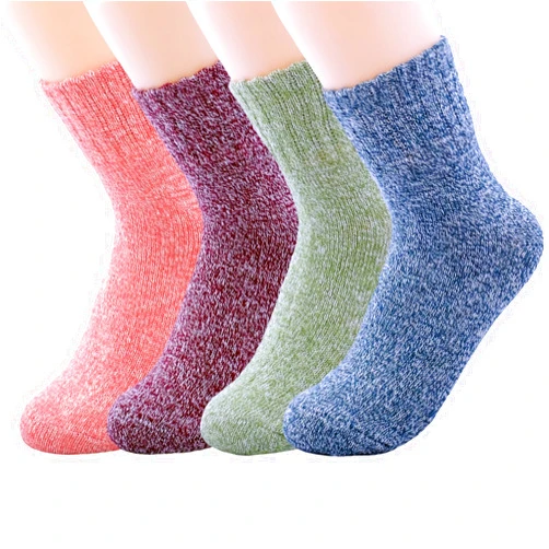 JOYCA & CO. 3-5 Pairs Womens Multicolor Fashion Warm Wool Cotton Thick Winter Crew Socks