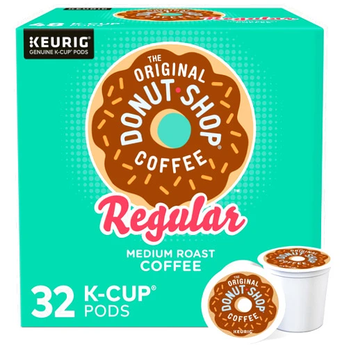 The Original Donut Shop Regular, Single-Serve Keurig K-Cup Pods, Medium Roast Coffee Pods, 32 Count