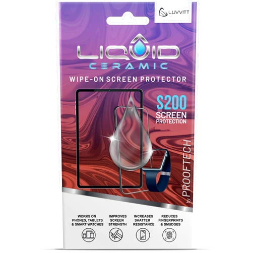 LIQUID CERAMIC Glass Screen Protector With $200 Coverage | Wipe On Shatter and Scratch Resistant Nano Protection for All Phones Tablets and Smart Watches - Universal