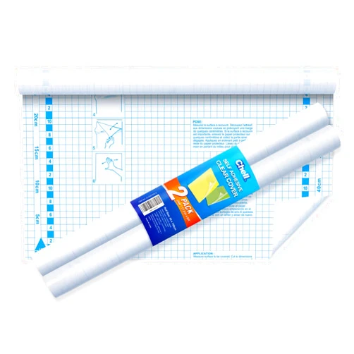 Chell 2 Pack Clear Contact Paper Roll for Books, 17.5in x 5ft Clear Self Adhesive Book Cover Paper Protector