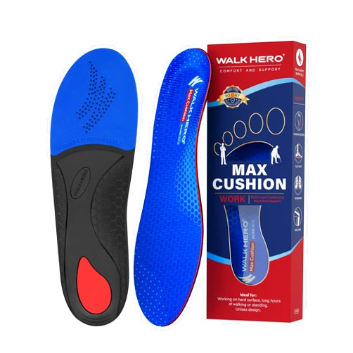 WALK·HERO COMFORT AND SUPPORT WalkHero Work Insoles for Plantar Fasciitis Pain Relief - Arch Support Inserts for Work Boot and Shoe, Insoles for Standing All Day and Max Cushion (Mens 7-7.5 | Womens 9-9.5, Starry Blue)