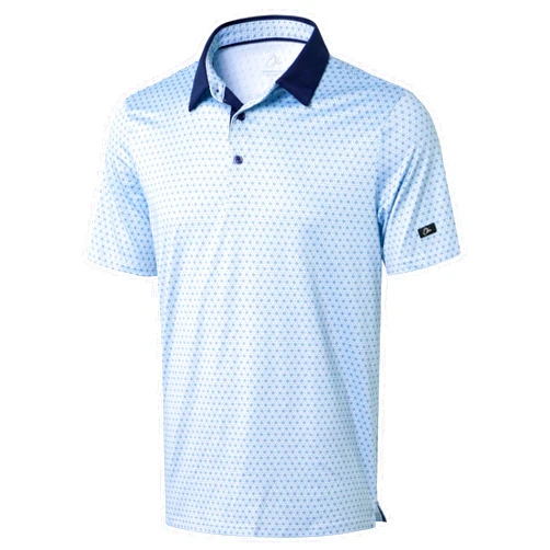 Obla Mens Golf Polo Shirts Short Sleeve Dry Fit Performance Moisture Wicking Casual Print Collared Golf Shirts for Men