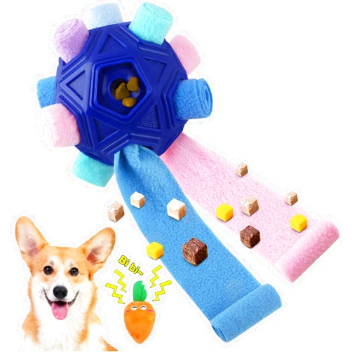 Petration Dog Snuffle Ball-Interactive Puzzle Dog Toys Encourage Natural Foraging Skills Slow Feeder for Training and Stress Relief, Cloth Strip Hiding Food Chew Toys for Any Size Dogs
