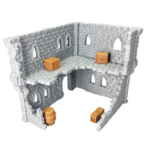 Extruded Gaming Building Ruins Set 2B