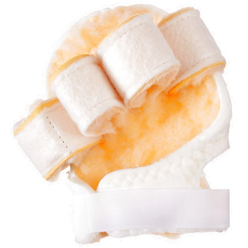 Sammons Preston Rolyan Palm Protector with Finger Separators, Left Handed Glove for Finger Contracture Prevention, Comfortable Hand Cushion with Sherpa Lining On Palm and Finger Separations for Maximum Protection