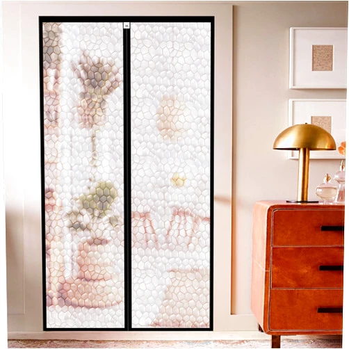CHIYUNS Magnetic Thermal Insulated Door Curtain 34 x 81.6 Inch, Screen Size 32 x 80 Inch, Transparent Door Cover, Keep Warm in Winter Cool in Summer, Self Sealing, Pet and Kid Friendly
