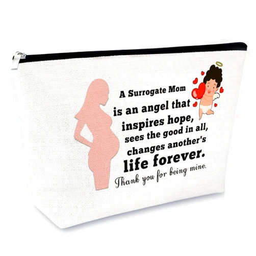 Sfodiary Surrogate Mom Gift Surrogacy Gifts for Women Makeup Bag Surrogate Mom Appreciation Gift Pregnancy Gift Cosmetic Bag Thank You Gift for Mother Birthday Christmas Gift Zipper Travel Cosmetic Pouch