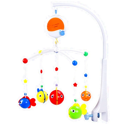 Fisca Baby Musical Crib Mobile, Infant Bed Decoration Toy Hanging Rotating Bell with Melodies Dual Purpose (Mobile & Bath Toy)