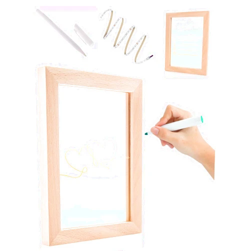 Generic 3D Premium Personalized Wood Acrylic Led Lamp with Erasable Marker Custom Home Decor Photo Frame Night Light for Kids and Adults (Perfect for Gifts) Perfect Addition to Bedroom, Living Room and etc.