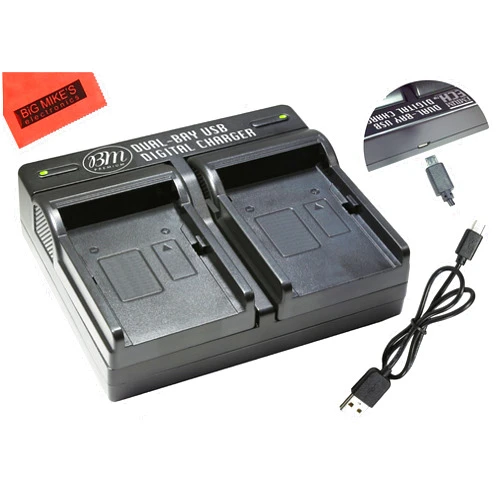 Big Mike's BM Premium NP-50 Dual Battery Charger for FujiFilm FinePix XF1, XP100, XP150, XP170, XP200, X10, X20, F605EXR, F660EXR, F665EXR, F750EXR, F770EXR, F775EXR, F800EXR, F850EXR, F900EXR Digital Camera