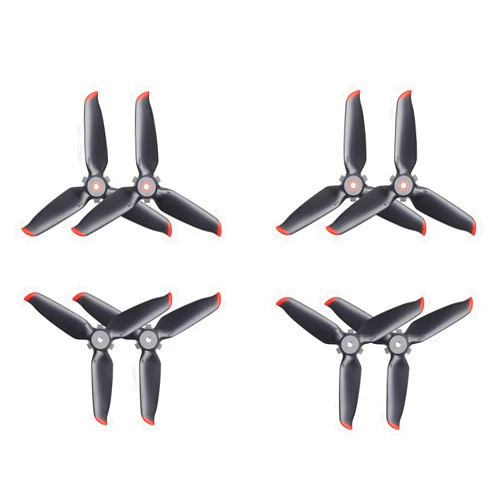INSYOO 4 Pairs Original FPV Propellers for DJI Drone FPV Replacement Propellers Black Red Tip Low Noise Blades Props (Not Original Package)