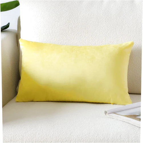Artscope Luxury Velvet Pillow Covers Super Soft Decorative Square Throw Pillow Covers Case Cushion Covers for Sofa Couch Bedroom Car Decor 12x20 Inch Lemon Yellow
